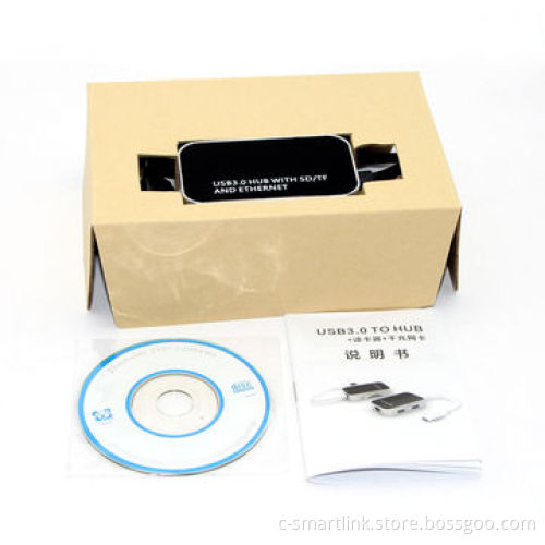 USB 3.0 Hub with Ethernet Speed of 5Gbps, with Ethernet MAC Physical Layer